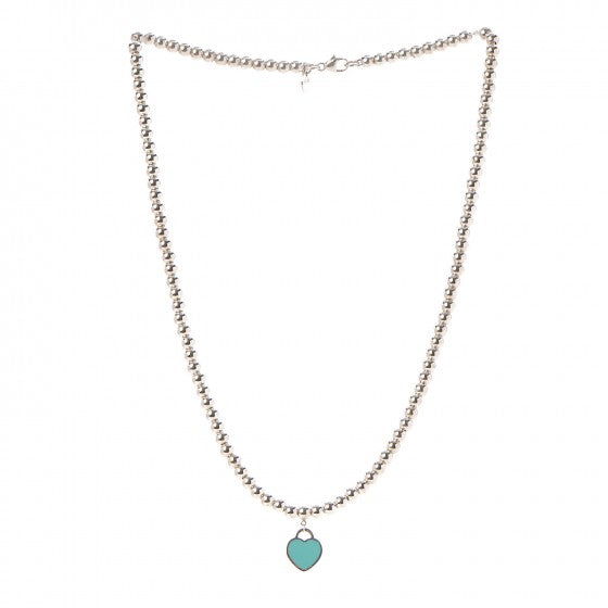 18K Return to Heart Tag Bead Necklace
