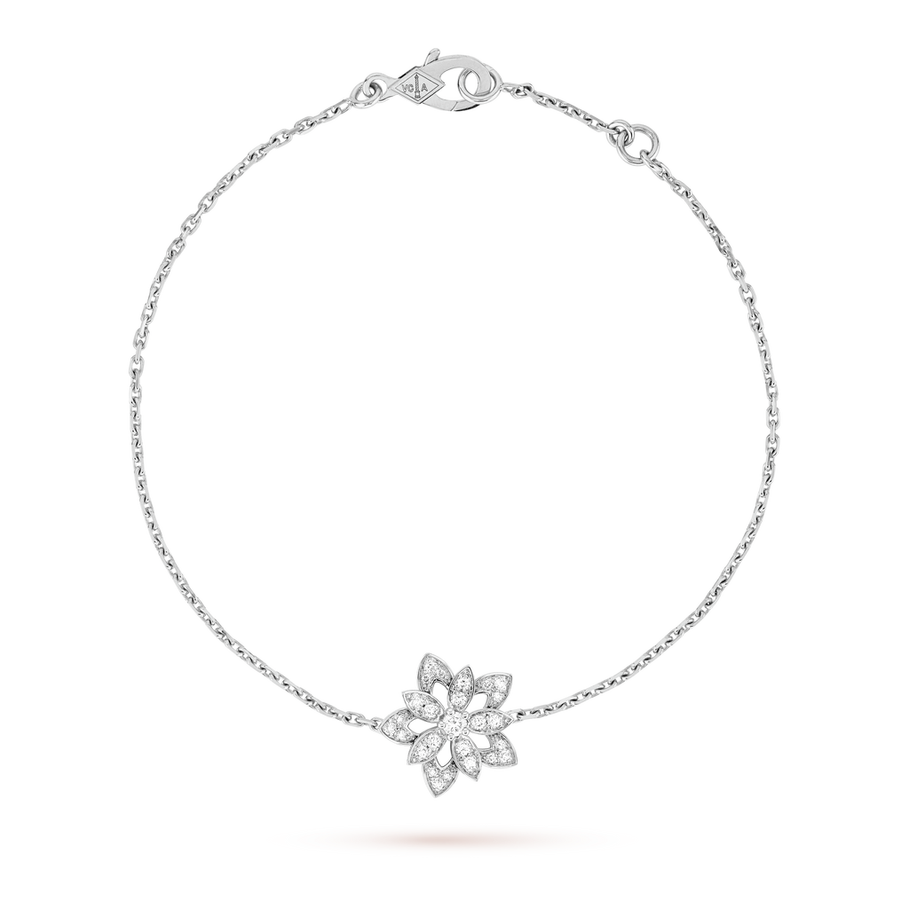 18K Lotus Openwork Pendant Bracelet