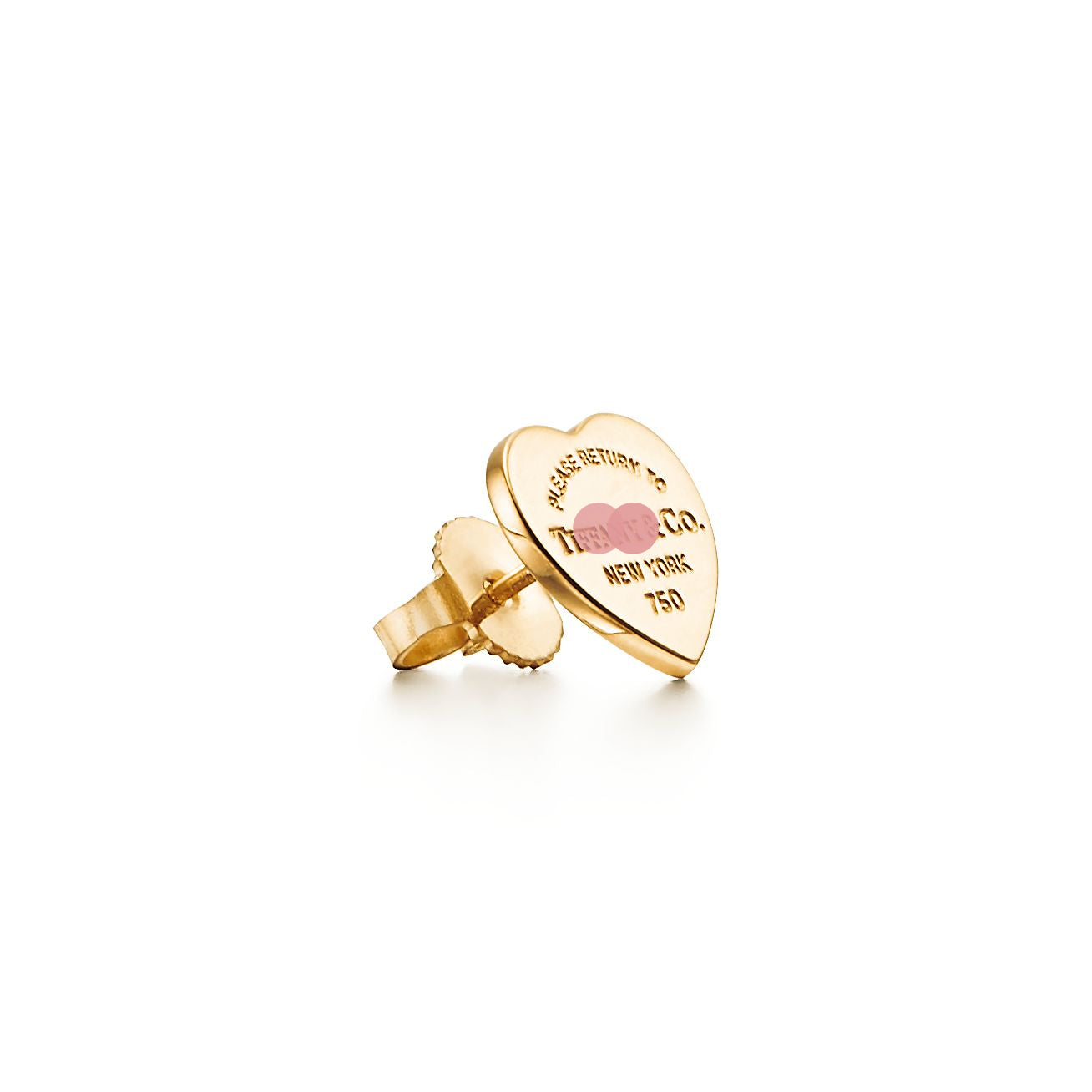 18K Return to Heart Tag Stud Earrings
