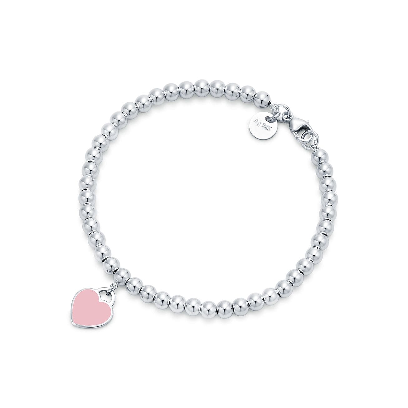 18K Return to Pink Heart Tag Bead Bracelet