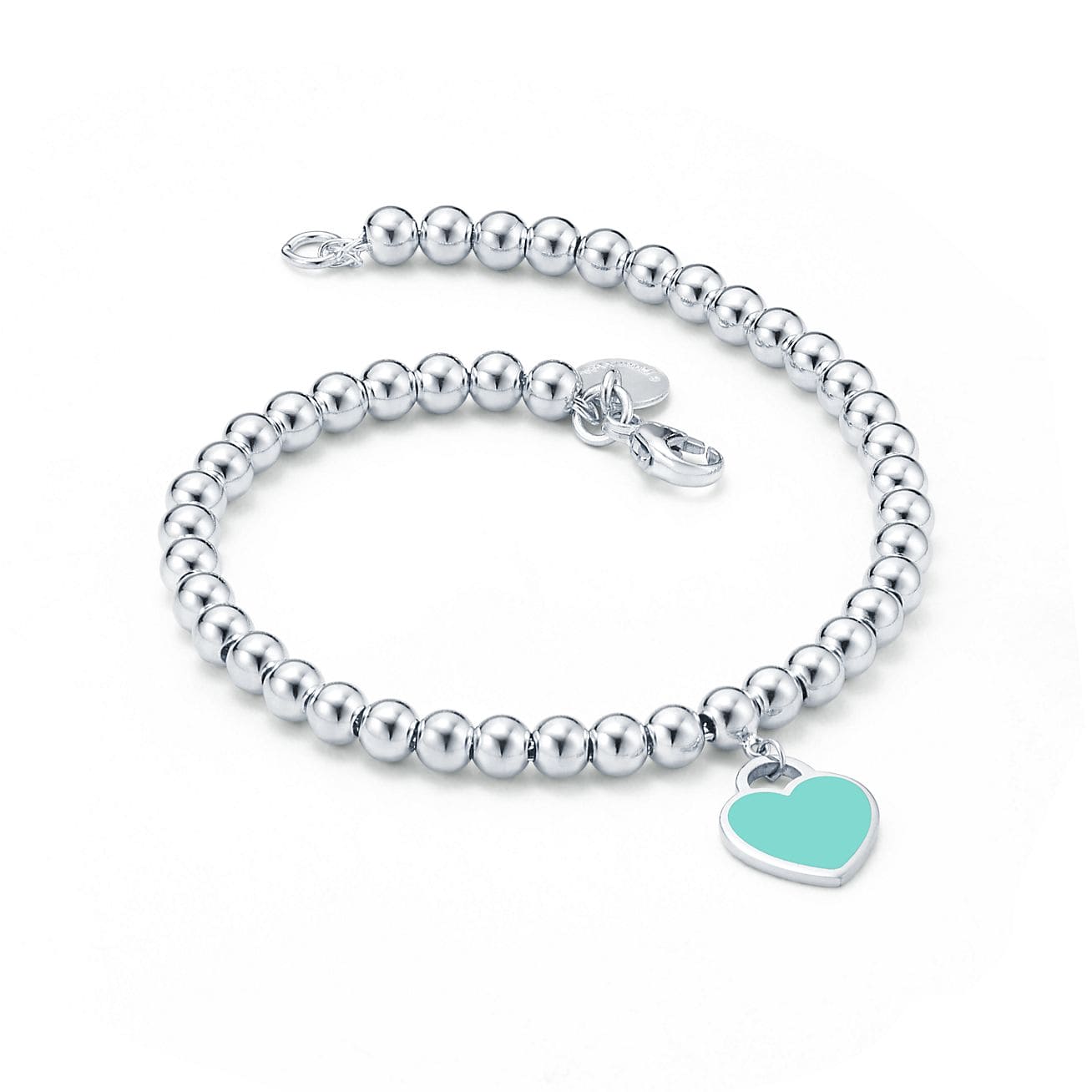 18K Return to Blue Heart Tag Bead Bracelet