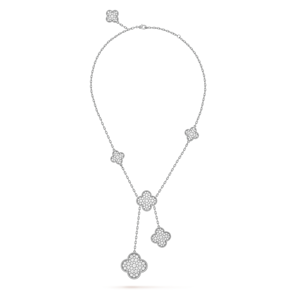 18K Magic Alhambra Six Motifs Diamonds Necklace