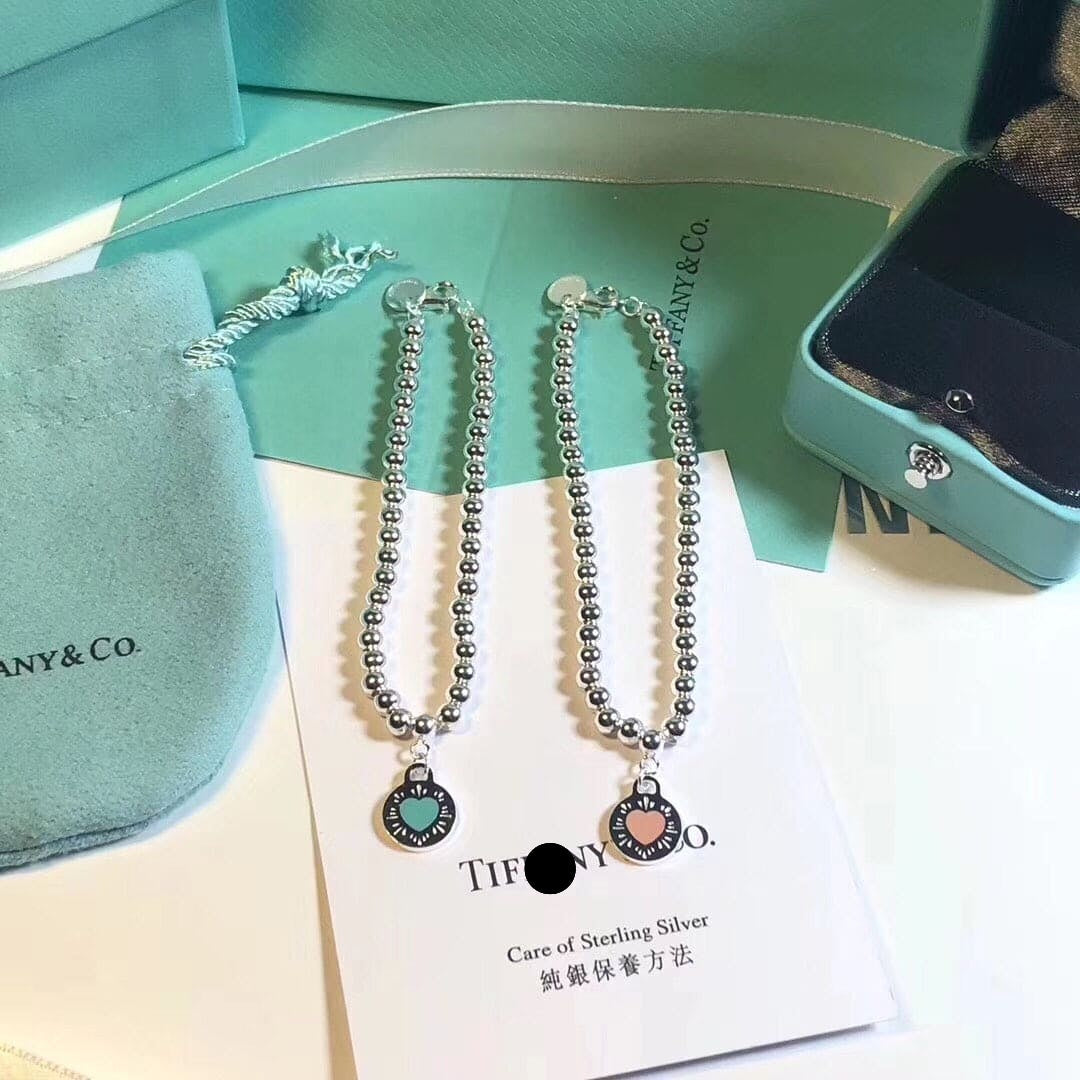 18K Return to Love Blue Heart Tag Bead Bracelet