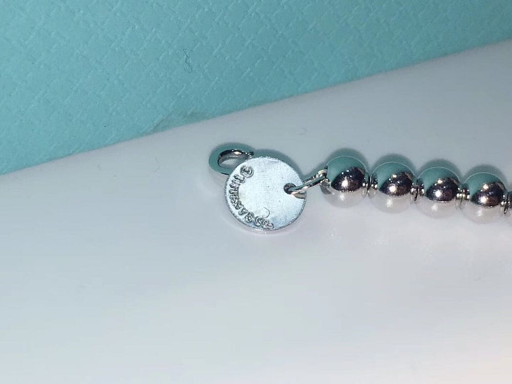 18K Return to Blue Heart Tag Bead Bracelet