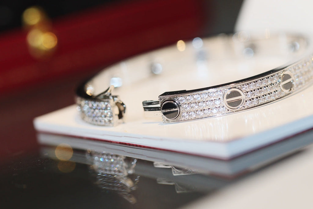 18K Diamond-paved Ceramic  Love Bracelet