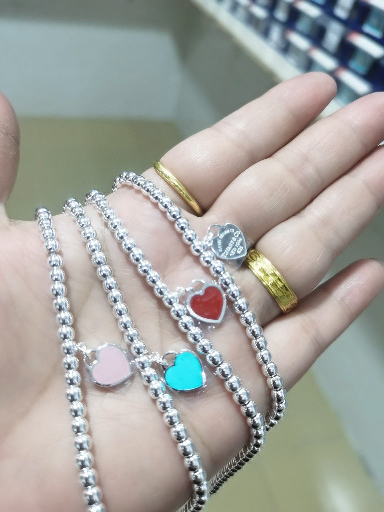 18K Return to Heart Tag Bead Necklace