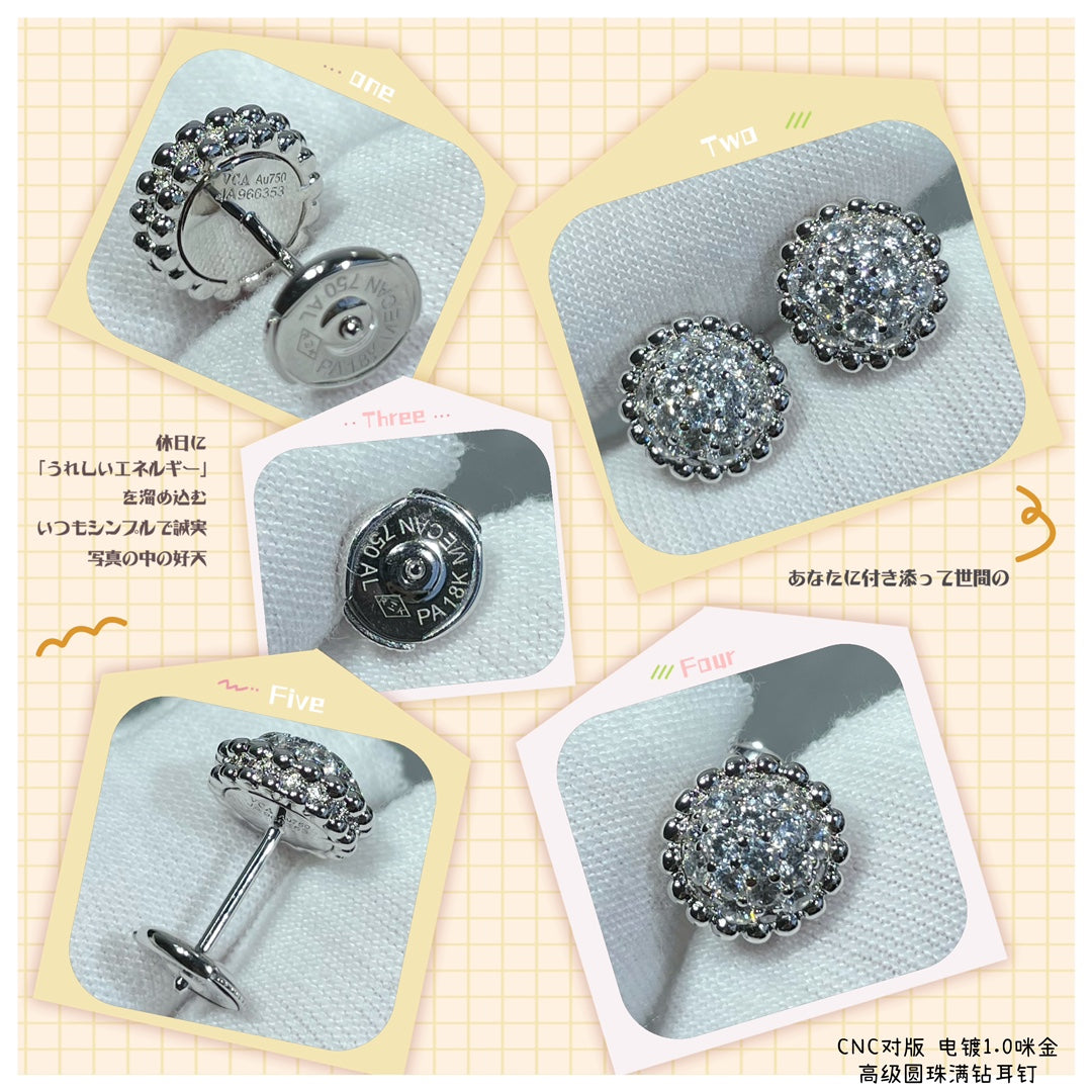 18K Perlée Diamonds Earrings