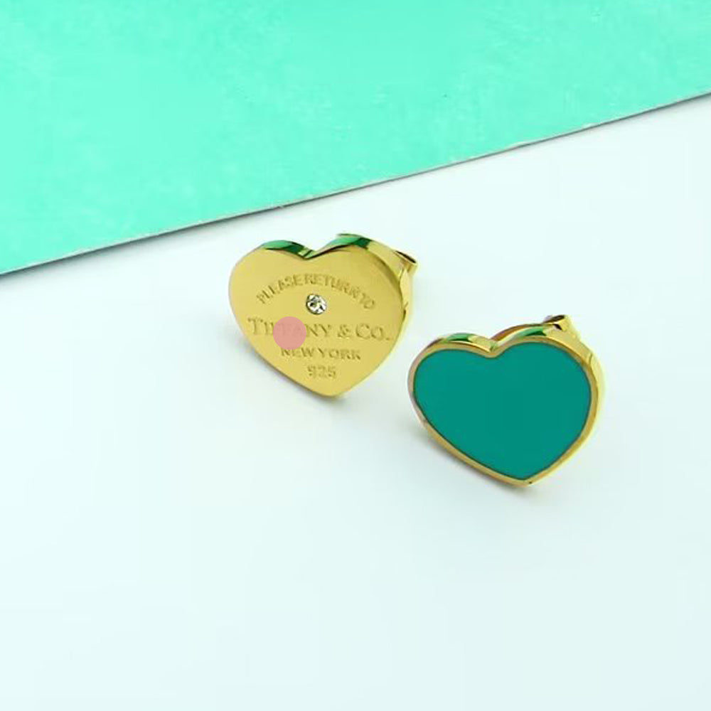 18K Return to Blue Heart Earrings