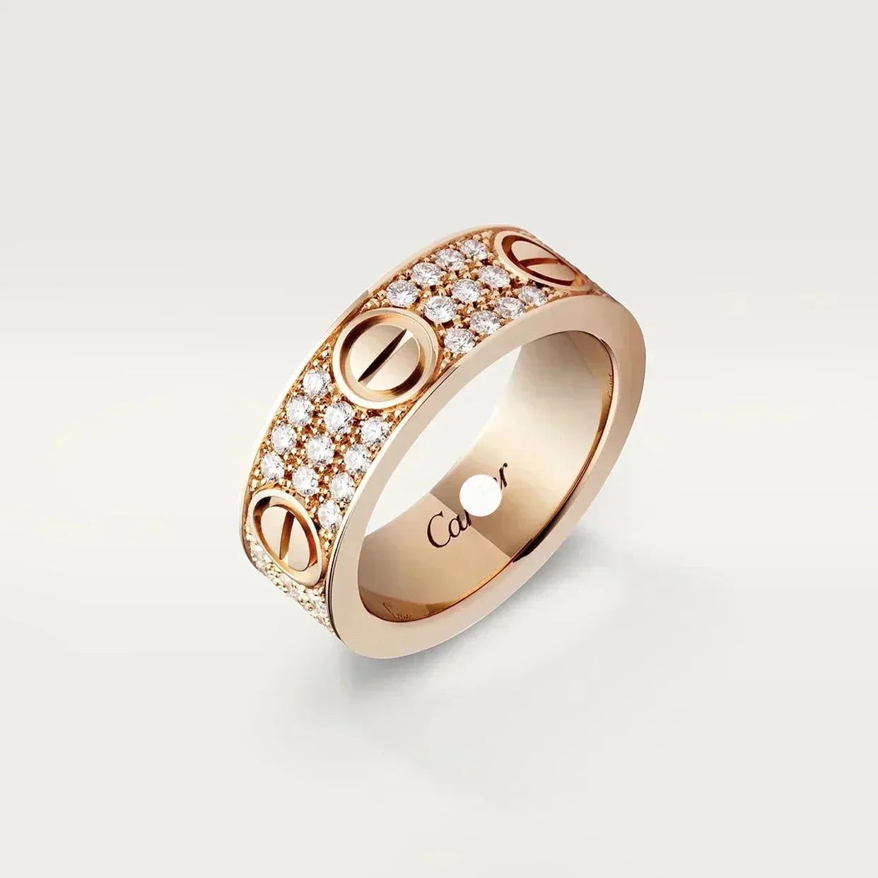 18K Love Diamond-Paved 6.5mm Ring